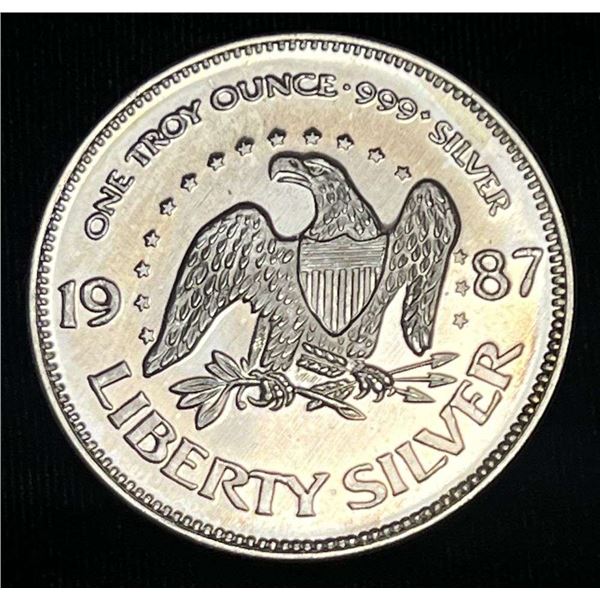 1987 A-Mark "Life Liberty Happiness" 1 ozt .999 Silver