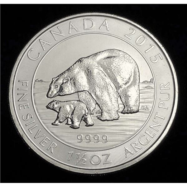 2015 Canada $8 Polar Bear 1.5 ozt .9999 Silver
