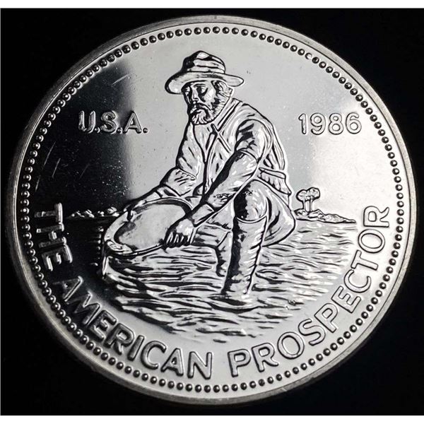 1986 Engelhard The American Prospector Proof 1 ozt .999 Silver