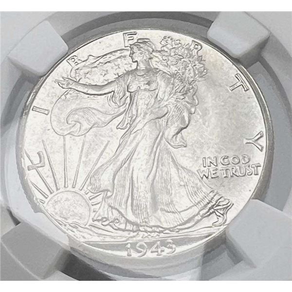 1943-D Walking Liberty Silver Half Dollar NGC MS65