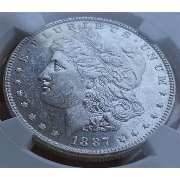 1887 Morgan Silver Dollar NGC Brilliant Uncirculated