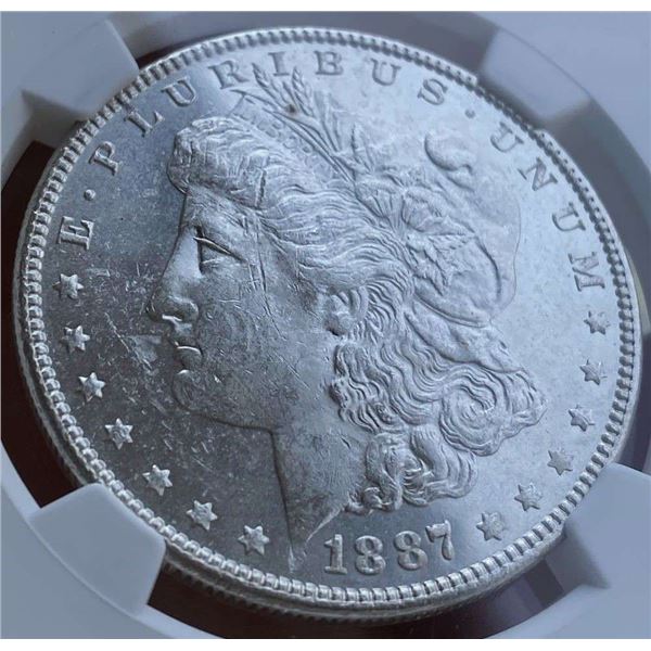 1887 Morgan Silver Dollar NGC Brilliant Uncirculated
