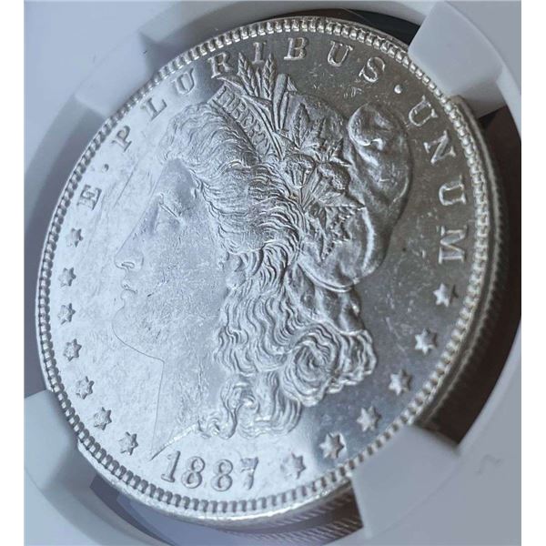 1887 Morgan Silver Dollar NGC Brilliant Uncirculated