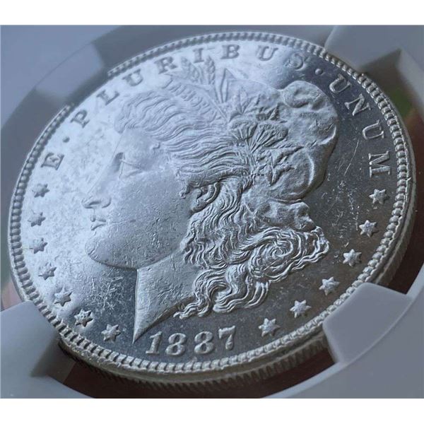 1887 Morgan Silver Dollar NGC Brilliant Uncirculated