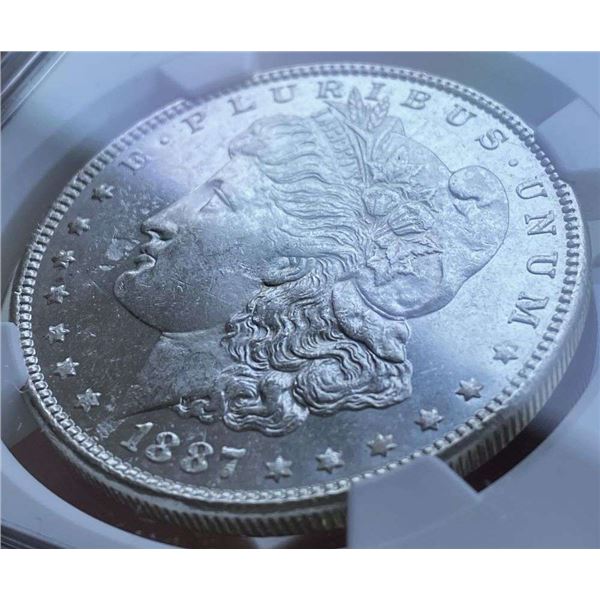 1887 Morgan Silver Dollar NGC Brilliant Uncirculated
