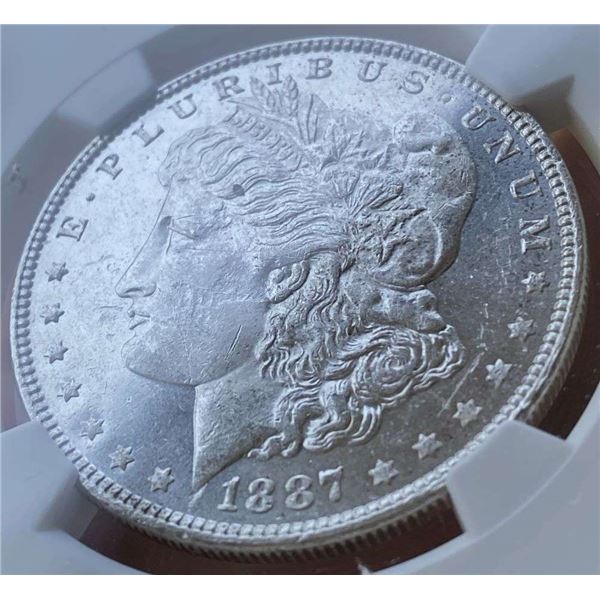 1887 Morgan Silver Dollar NGC Brilliant Uncirculated