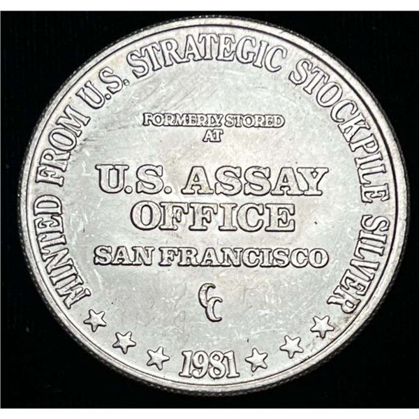 1981-CC U.S. Assay Office San Francisco 1 ozt .999 Silver Trade Unit