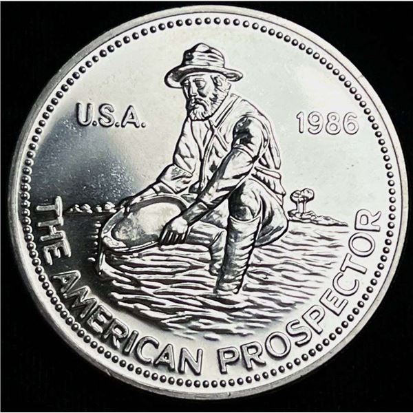 1986 Engelhard The American Prospector Proof 1 ozt .999 Silver