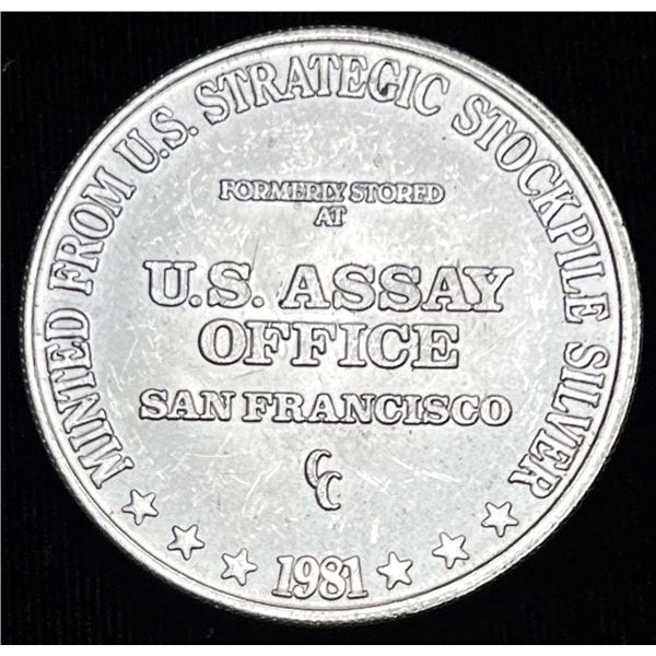 1981-CC U.S. Assay Office San Francisco 1 ozt .999 Silver Trade Unit