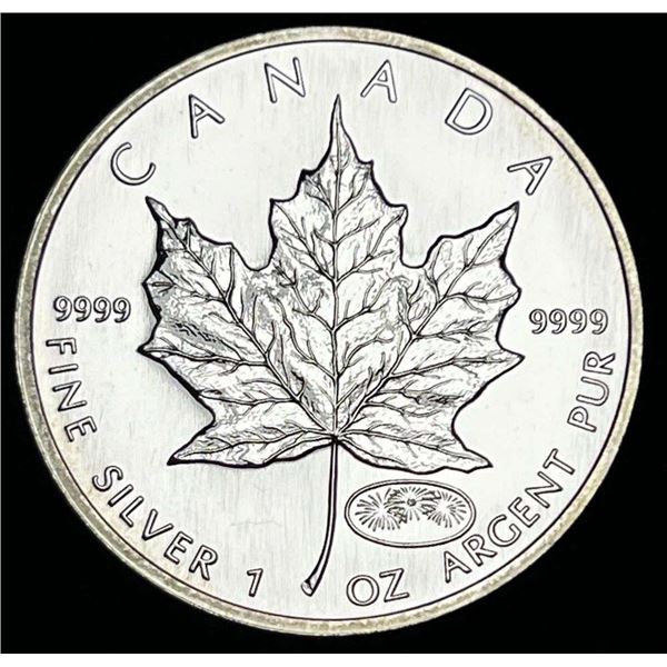 1999-2000 Canada $5 Maple Leaf 1 ozt .9999 Silver Firework Privy