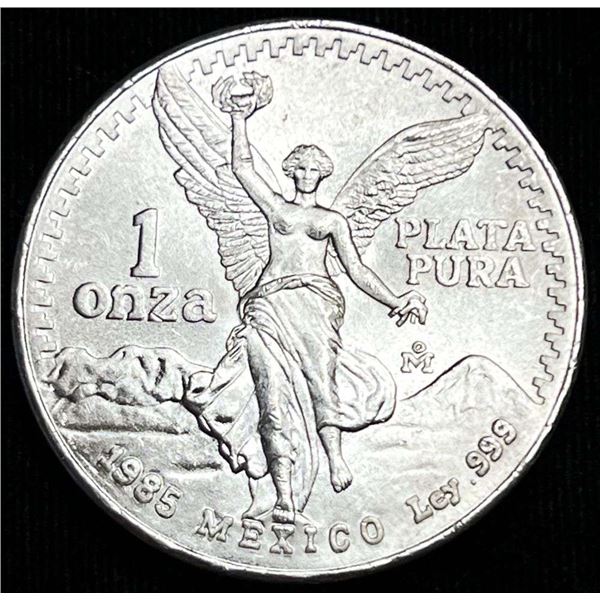 1985 Mexican Libertad 1 ozt .999 Silver