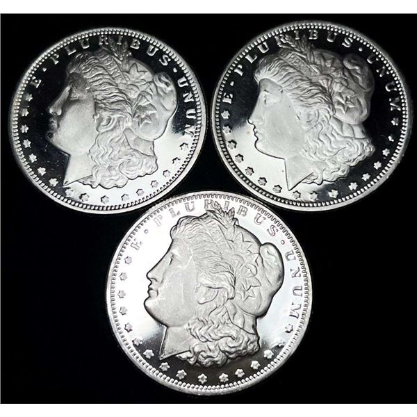 (3) Morgan Design Golden State Mint Proof 1/2 ozt .999 Silver