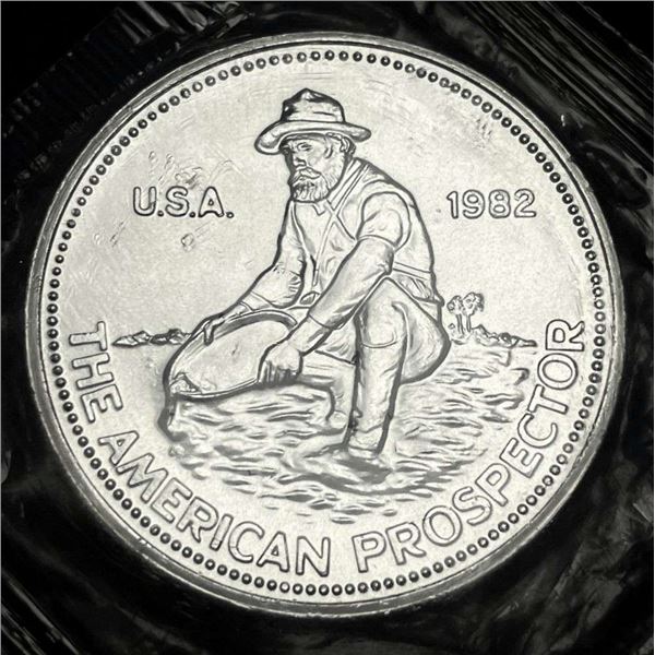 1982 Engelhard The American Prospector 1 ozt .999 Silver