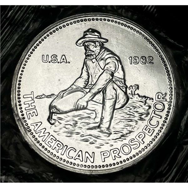 1982 Engelhard The American Prospector 1 ozt .999 Silver