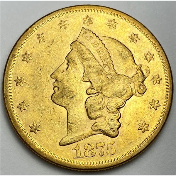 Rare 1875-S Gold $20 Liberty Head Type 2 MS62