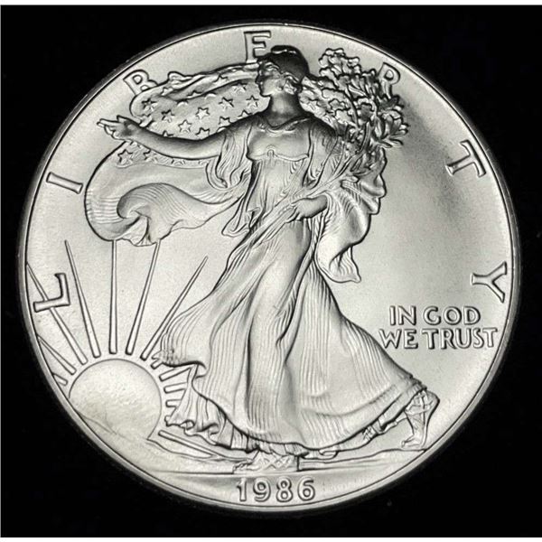 First Year 1986 American Silver Eagle MS69