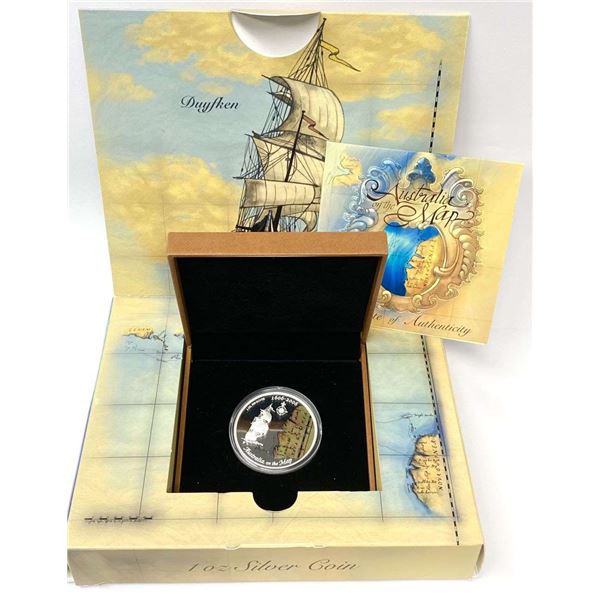 1606-2006 Australia On The Map 1 ozt Proof .999 Silver Dollar OGP