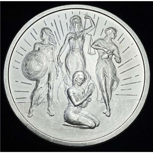 2020 Rising Virtues Silver Shield 1 ozt .999 Silver