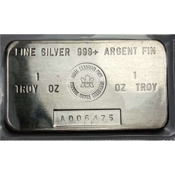Royal Canadian Mint 1 ozt .999 Silver Bar