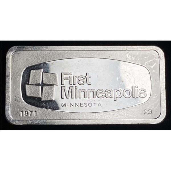 The Franklin Mint "First Minneaplois Minnesota" 1000 Grains Sterling Silver Bar