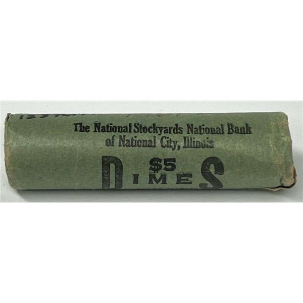 Bank Wrapped Paper Rolls 1961-D Roosevelt 90% Silver Dimes Mint Condition