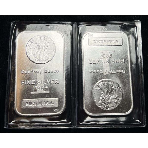 (2) Highland Mint American Eagle Design 1 ozt .999 Silver