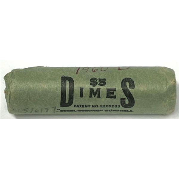 Bank Wrapped Paper Rolls 1960-D Roosevelt 90% Silver Dimes Mint Condition