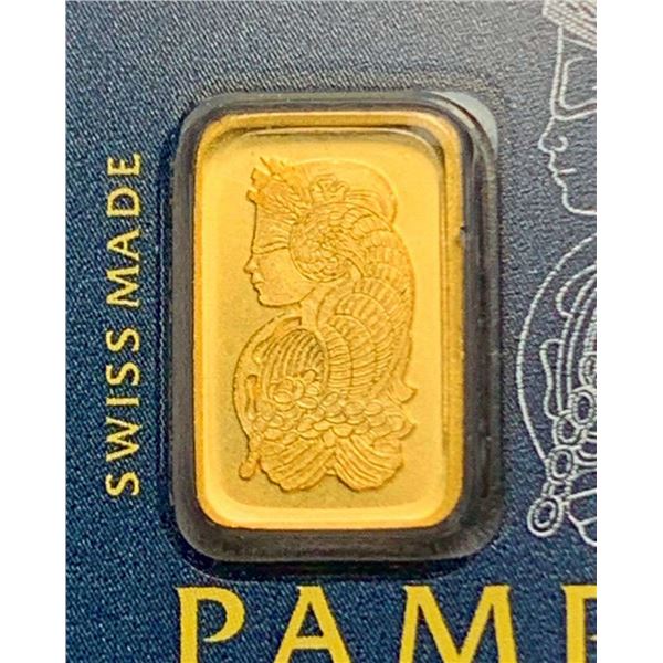 Lady Fortuna Pamp Suisse 1g .9999 Gold Bar
