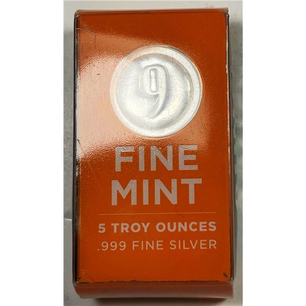 9Fine Mint 5 ozt .999 Silver Bar