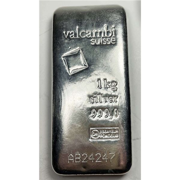 Valcambi Suisse 1kg .999 Silver Bar