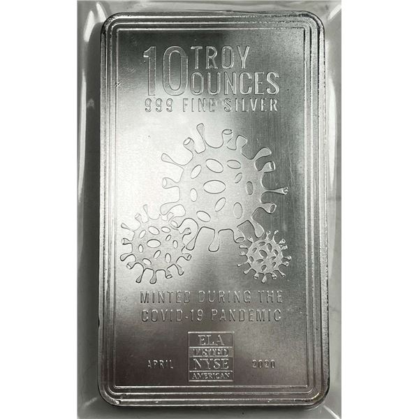 Covid-19 Pandemic 10 ozt .999 Silver Bar
