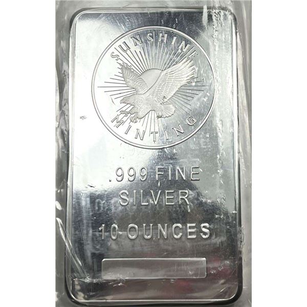 Sunshine Minting Eagle 10 ozt .999 Silver Bar