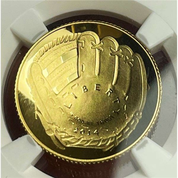 2014-W Baseball Hall of Fame $5 Gold NGC PF70 Ultra Cameo Early Releases