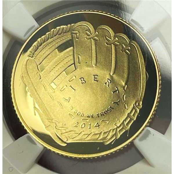 2014-W Baseball Hall of Fame $5 Gold NGC PF70 Ultra Cameo Early Releases