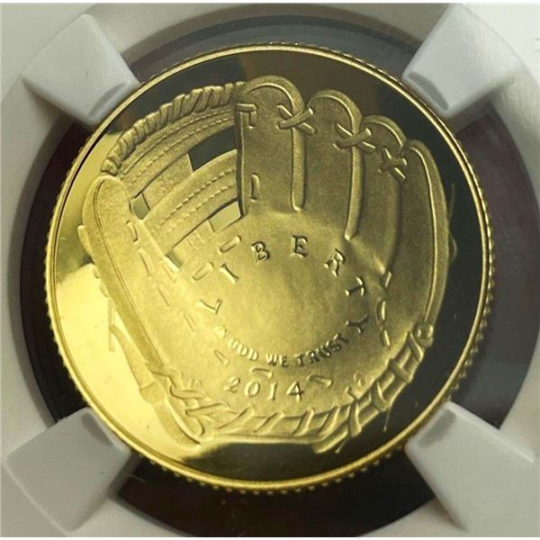 2014-W Baseball Hall of Fame $5 Gold NGC PF70 Ultra Cameo Early Releases
