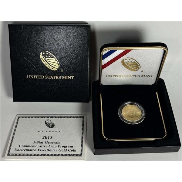 2013 U.S. Mint 5-Star Generals Commemorative $5 Gold