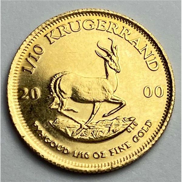 Last Minute! 2000 South Africa Krugerrand Gold 1/0th ozt