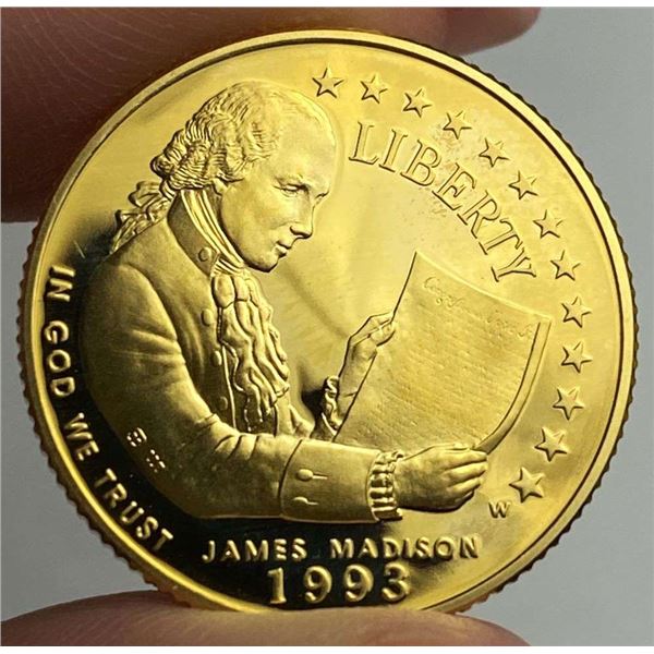 Last Minute! 1993-W Bill Of Rights Commemorative Proof $5 Gold