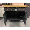 Image 2 : Mastercraft 4ft wide butcher blok top black workbench (approx 24" L x 48 in W x 37" H)