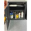 Image 3 : Mastercraft one-door metal storage utility cabinet w/ contents (24" W x 12" L x 28" H)
