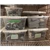 Image 2 : Shelf lot full of industrial misc items - includes EMT set screw connectors / large pipe clamps / sp