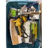 Image 2 : 2 boxes full of painting supplies & misc - includes paint brushes / Dewalt VSR drywall screwdriver m