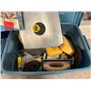 Image 2 : 2 bins full of assorted tools & misc - includes portable paint stripper / wall sanders / wall outlet