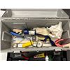 Image 2 : Toolbox full of assorted tools & misc - includes Bosch bit tip / smooth rod caulking gun / socket se