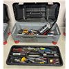 Image 1 : Stanley toolbox full of assorted mechanical & misc - includes wrenches / pliers / screwdrivers / L s