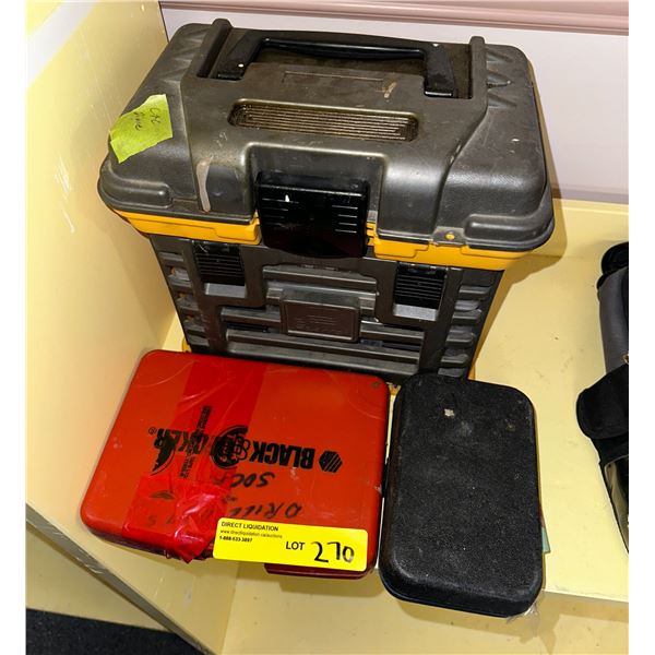 Group of assorted tool accessories - includes screws / Black & Decker drill bits & socket sets etc
