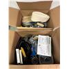 Image 1 : 2 boxes full of assorted tools related items - includes 7" LED versa lite flush mount / work lights 