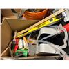 Image 2 : 2 boxes & bucket full of assorted tools & tool related items - includes pistol grip drum auger / wor