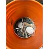 Image 8 : 2 boxes & bucket full of assorted tools & tool related items - includes pistol grip drum auger / wor