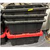 Image 1 : Group of 4 husky containers w/ wheels (approx 44" W x 20: L x 19" H)